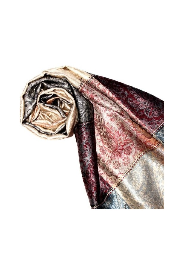 LORENZO CANA Pashmina pour la femme - écharpe de 100% soie avec les mesures de 70 x 190 cm - fait à la main – souple élégant 