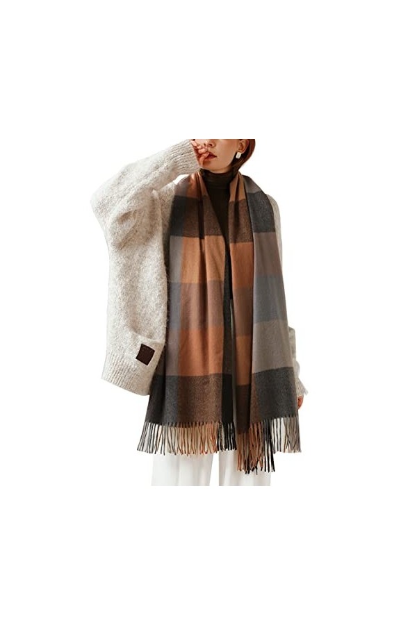 S.Young Écharpe Femmes Élégant Cachemire Foulards Pashmina Pour Automne Hiver Écharpea Chaud de Grande Taille, 200 * 70 cm