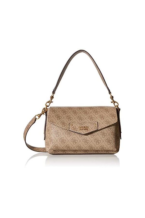 Guess ECO Brenton Flap SHO, Sac Femme, Coal Logo