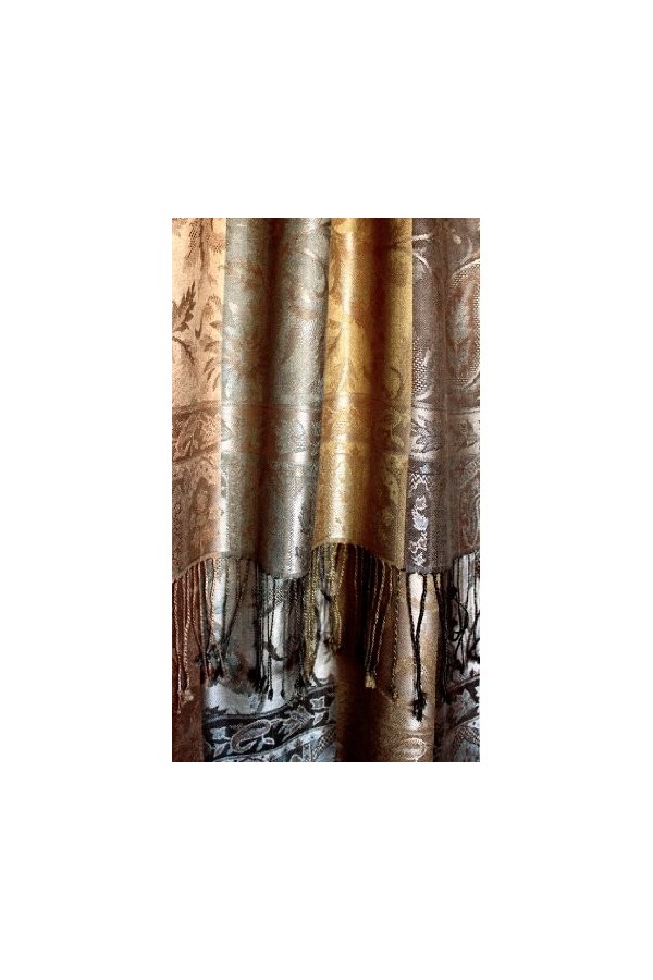 LORENZO CANA Pashmina pour la femme - écharpe de 100% soie avec les mesures de 70 x 190 cm - fait à la main – souple élégant 