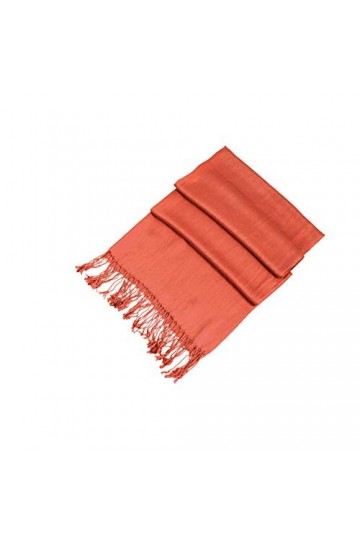 Sakkas 198cm x 71cm Touché soyeux Couleur Unie Type Pashmina Châle/Echarpe/Etole - rouille