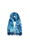 Guess Écharpe Folard femme impression florale All Over Logo Pashmina W2GZ11WEL02, bleu, Taille unique