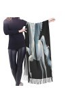 Écharpe pashmina pour femme, longue châle blanc pashmina dhiver chaud avec pompon, Comme indiqué sur la photo, taille unique