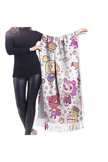 JJsister Foulards,Echarpes,Pashmina Femme Châle Wrap, Animal Crossing Pattern Women Soft Cashmere Scarf Large Pashminas Shawl