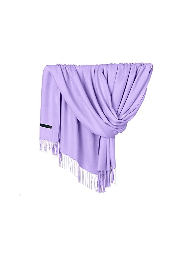 Foulard pour la vie Pashmina pour femme, doux, couleur unie, tendance, col chaud avec franges, poule de laine bonnet et échar