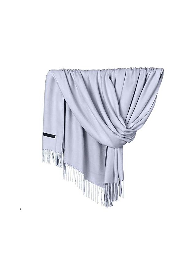 ZHIYU Écharpe Pashmina pour femme, douce, unie, tendance, col chaud avec franges, écharpe à manches, a, A