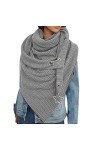Hasagimol Écharpe Femme Hiver Avec Bouton Vintage Foulards ÉLéGant Couleur Unie ÉCharpe Chaud Coton RéTro Automne Hiver Doux 