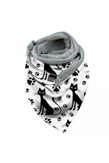 KUKICAT Femme Foulards Triangle en Coton Hiver Chic Rétro Écharpe Imprimé Léopard Chaude Châles Décontracté Scarf Pas Cher