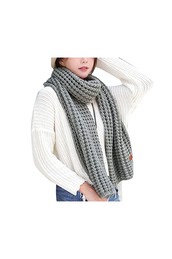 rtdgcv Hiver Coloré Kint Feel Pashmina Foulards Élasticité Écharpe Légère Écharpe Chaude Femme Homme Longue Épaisse Couples T