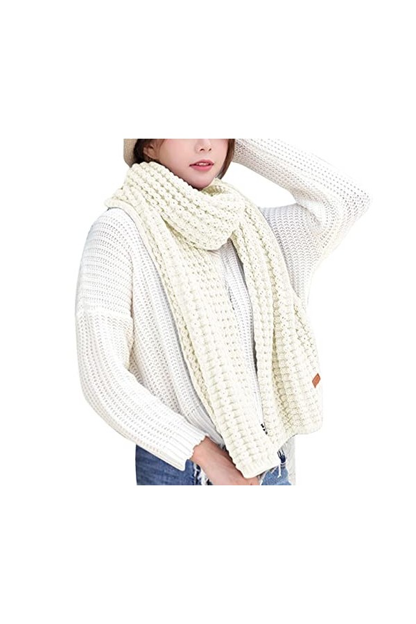 rtdgcv Hiver Coloré Kint Feel Pashmina Foulards Élasticité Écharpe Légère Écharpe Chaude Femme Homme Longue Épaisse Couples T