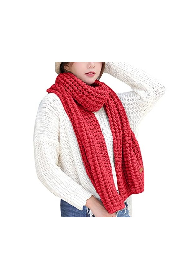 rtdgcv Hiver Coloré Kint Feel Pashmina Foulards Élasticité Écharpe Légère Écharpe Chaude Femme Homme Longue Épaisse Couples T