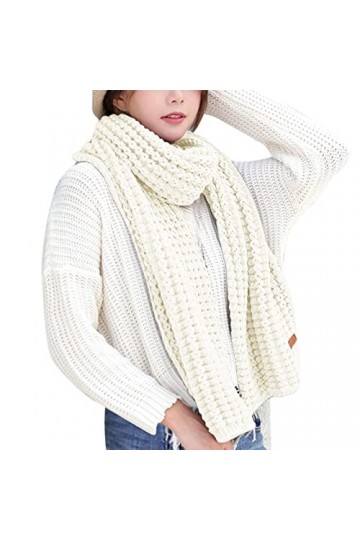 Hiver Coloré Kint Feel Pashmina Écharpes Élasticité Écharpe légère Écharpe chaude Femme Homme Longue Épaisse Écharpe tricotée