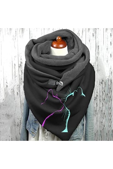 KUKICAT Écharpe Triangle Femme Chaud Élégant Foulard en Coton Imprimé Pissenlit Chic Châle Vintage Mode Scarf Hiver