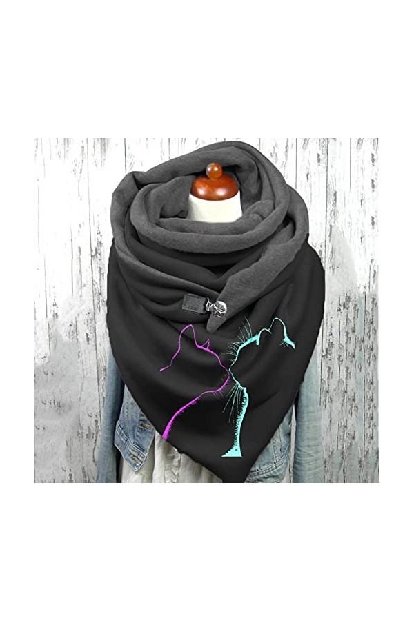 KUKICAT Écharpe Triangle Femme Chaud Élégant Foulard en Coton Imprimé Pissenlit Chic Châle Vintage Mode Scarf Hiver