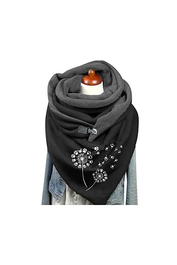 Générique Écharpe Triangle Femme Chaud Automne Hiver Echarpe Femme Cachemire Echarpe Boucle Femme Chic Élégant Foulard à impr