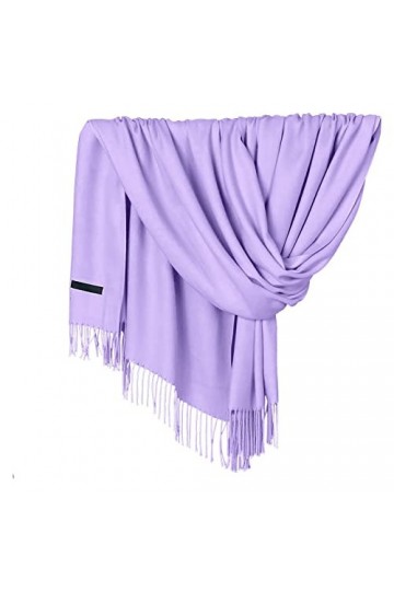Foulards Femme Rouge Pashmina Foulard Femme Doux Couleur Unie Mode Chaud Cou avec Franges Enfants Bonnet Écharpe, lilas, A
