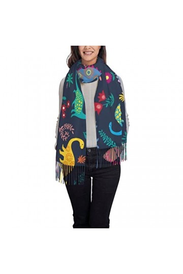 Châles et châles pashmina pour femme - Pashmina de Noël, pingouin, ours, renard, lapin, grande écharpe pashmina douce, Noir 5