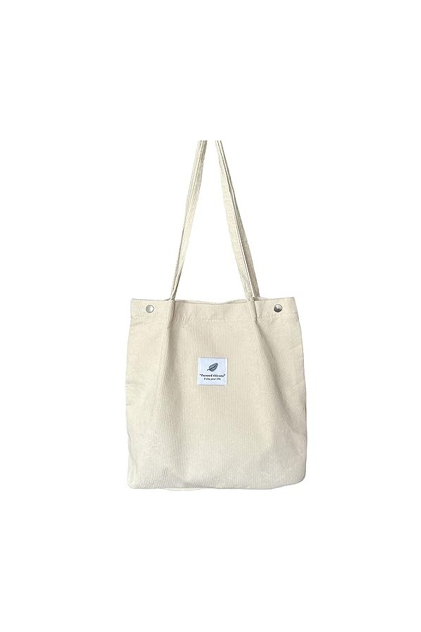 KEYRI Sac Fourre Tout en Velours Côtelé Tote Bag Femme Sac Cabas Grande Capacité Femme Tote Bag en Velours Côtelé pour Bureau