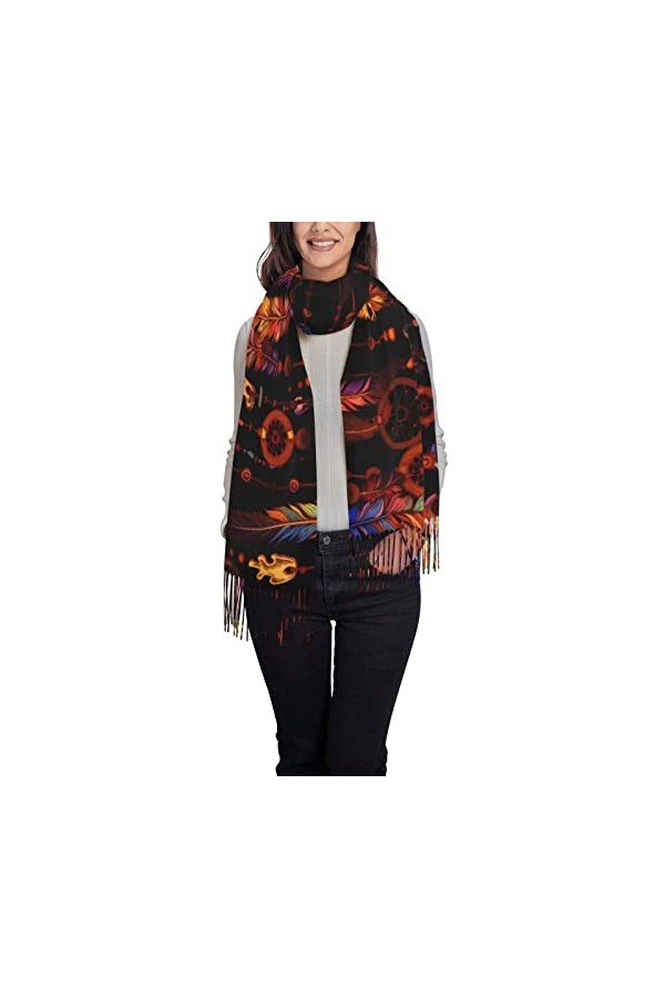 Châles et écharpes pashmina rouges pour femme style afro tribal grande écharpe pashmina douce châles et écharpes pashmina, Bl