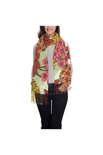 Châles et châles pashmina colorés pour femmes, peinture à la main de fleurs, grande écharpe pashmina douce, châles et écharpe
