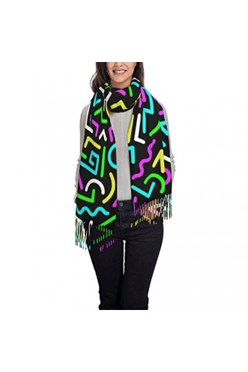 Wpamlrta Châles et écharpes pashmina pour femme - Motif tribal - Grande écharpe pashmina douce - Foulards dhiver, Black8., t