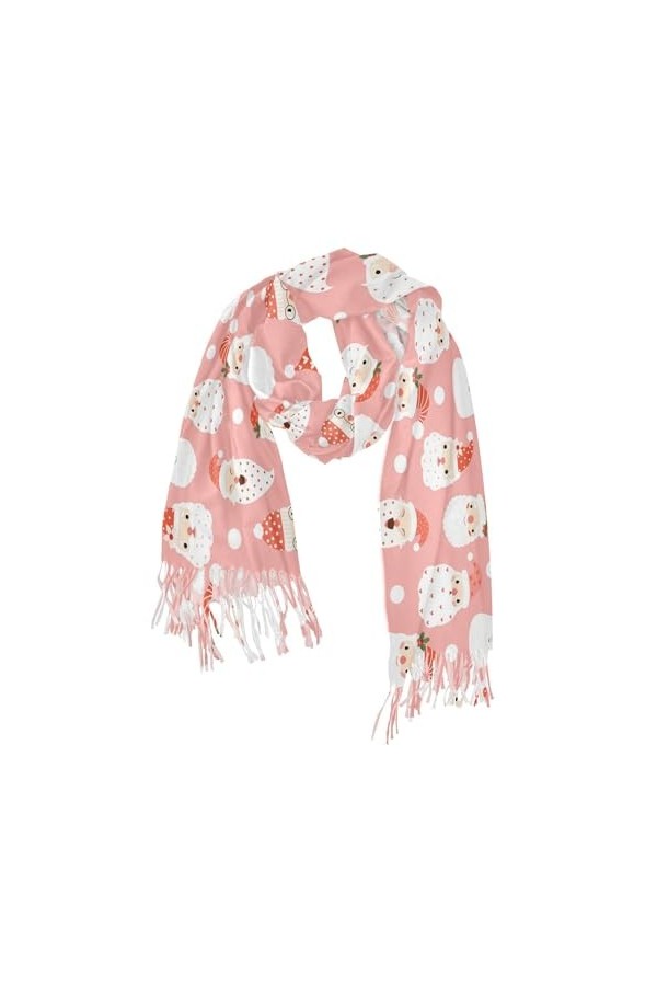 Écharpe de Noël rose pour femme - Pashmina - Grande écharpe dhiver chaude pour femme, Comme indiqué sur la photo, taille uni