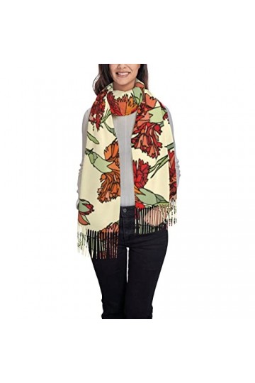 Wpamlrta Châles et écharpes pashmina pour femme Profitez de bordures colorées de fleurs grande écharpe pashmina douce écharpe