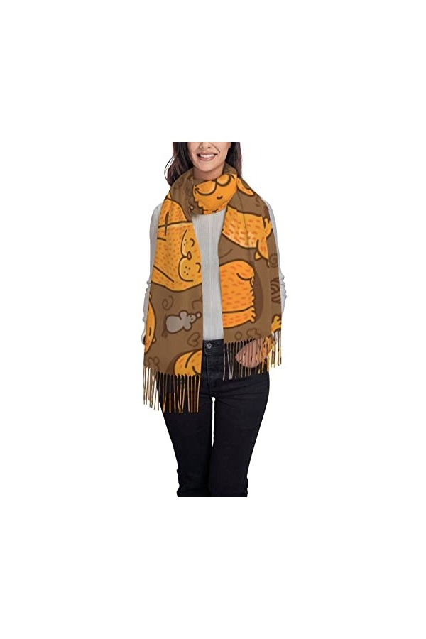 Châles et écharpes pashmina pour femme Jouet enfantin vache oiseau chat grande écharpe pashmina douce écharpe cachemire, noir