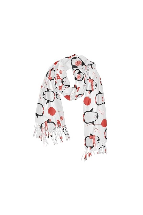 Écharpe Pashmina Pashmina de Noël pour femme - Grande écharpe dhiver chaude pour femme, Comme indiqué sur la photo, taille u