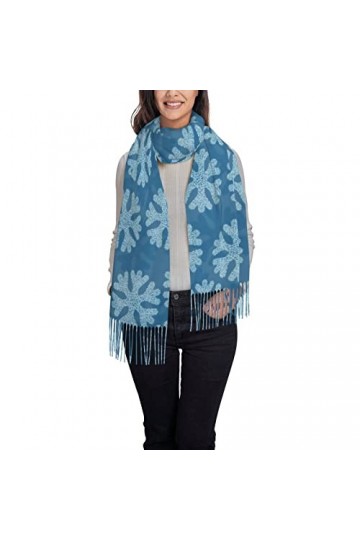 Châles et écharpes pashmina rétro pour femme - Flocons de neige pour Noël - Grande écharpe pashmina douce en cachemire, noir 
