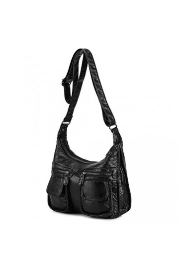 BAIGIO Sac a Main pour Femme en Cuir Souple Lave avec Multi-Poches Sac a Bandouliere Elegant et Spacieux Sac Portes Main Four