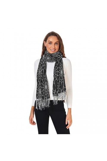 Spiders Web Écharpe pashmina pour femme Motif toile daraignée, Comme indiqué sur la photo, taille unique