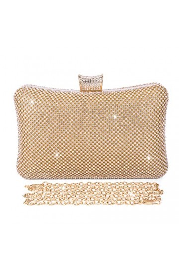 BAIGIO Femmes Strass Brillant Robe de Soiree Femmes Cristal Diamant Robe de Soiree Bal Mariage Tote Bag Party Wallet avec Cha