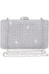 BAIGIO Femmes Strass Brillant Robe de Soiree Femmes Cristal Diamant Robe de Soiree Bal Mariage Tote Bag Party Wallet avec Cha