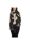 Châle pashmina pour femme - Citrouille - Chat - Chauve-souris - Fantôme - Squelette - Grande écharpe douce en cachemire, Blac