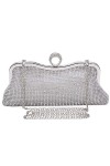 BAIGIO Femmes Strass Brillant Robe de Soiree Femmes Cristal Diamant Robe de Soiree Bal Mariage Tote Bag Party Wallet avec Cha