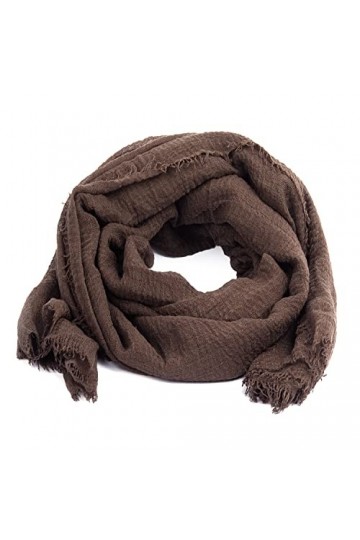 KARL LOVEN Femme - Foulard - Froissé - pashmina - écharpe - cache-col - 30 Couleurs Brun 