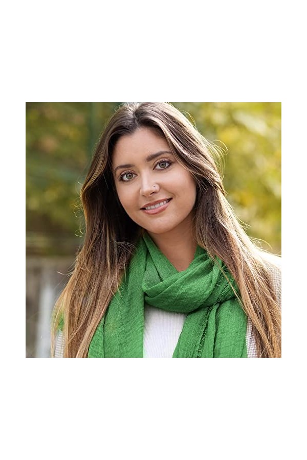 KARL LOVEN Femme - Foulard - Froissé - pashmina - écharpe - cache-col - 30 Couleurs Brun 