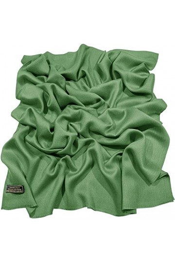 CJ Apparel Forêt Verte Echarpe de Pashmina en Châle Népalaise Solide Couleur Unie Conception Wrap Étole
