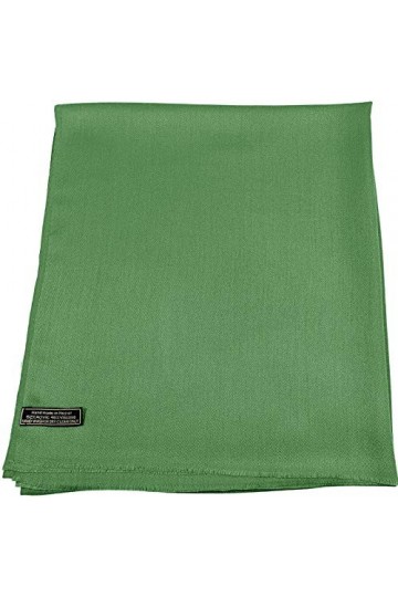 CJ Apparel Forêt Verte Echarpe de Pashmina en Châle Népalaise Solide Couleur Unie Conception Wrap Étole