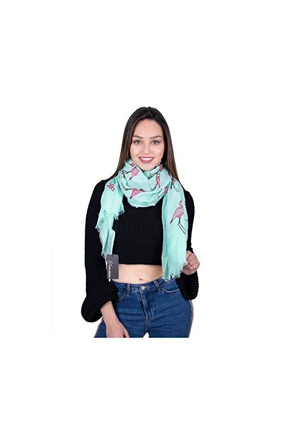 Écharpe de Noël au motif de licorne ou flamant rose, en coton -&nbsp;Écharpe/Pashmina - À mettre de dans les chaussures à Noël - V