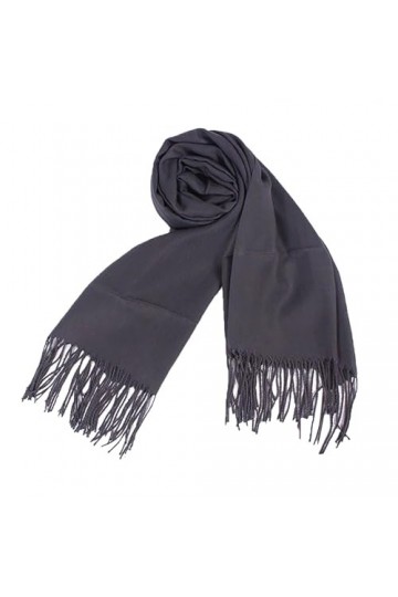 YCBMINGCAN Foulard Pashmina gris foncé pour femme, doux, couleur unie, tendance, chaud avec franges, pour homme, gris foncé, 