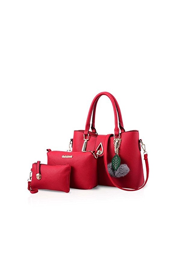 NICOLE&DORIS Sac Fourre Tout Sac a Main Femme Ensemble de 3 PCS Sac Cabas Grand en Cuir PU Shopping Bag Sacs Portés Main Mult