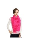 YCBMINGCAN Pashmina Écharpe douce unie tendance et chaude avec franges, vert, taille unique