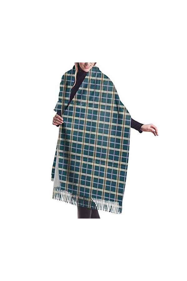 IUBBKI Écharpe en cachemire pashmina vert militaire super doux pour femmes et filles, Comme indiqué sur la photo