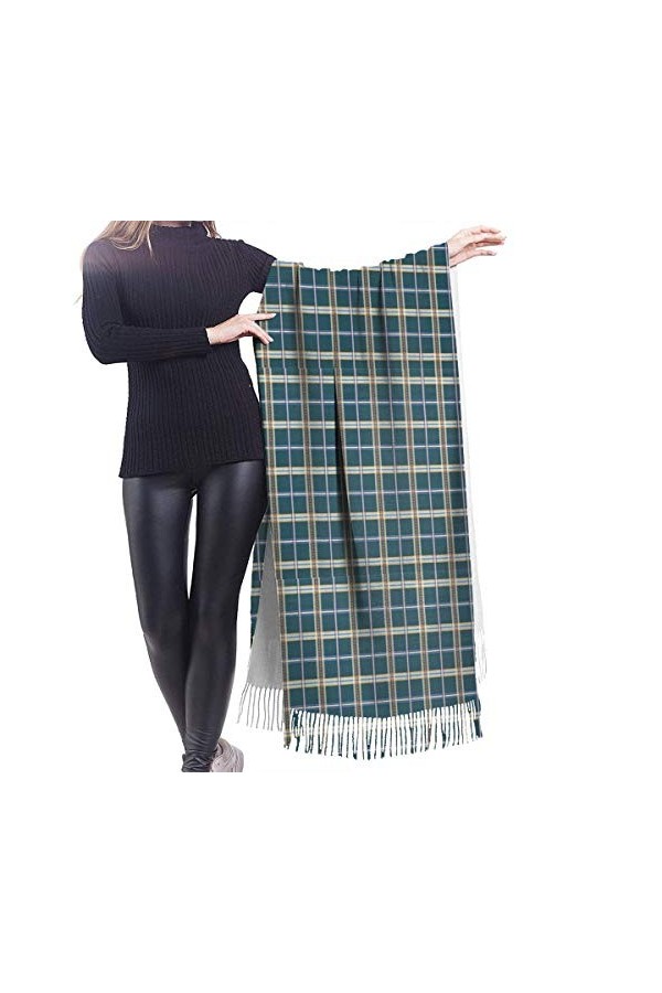 IUBBKI Écharpe en cachemire pashmina vert militaire super doux pour femmes et filles, Comme indiqué sur la photo