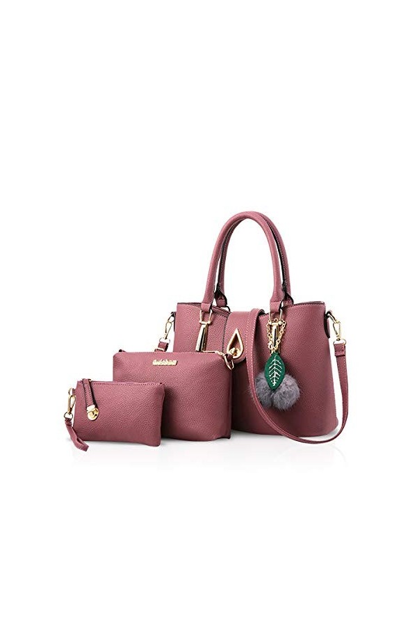 NICOLE&DORIS Sac Fourre Tout Sac a Main Femme Ensemble de 3 PCS Sac Cabas Grand en Cuir PU Shopping Bag Sacs Portés Main Mult