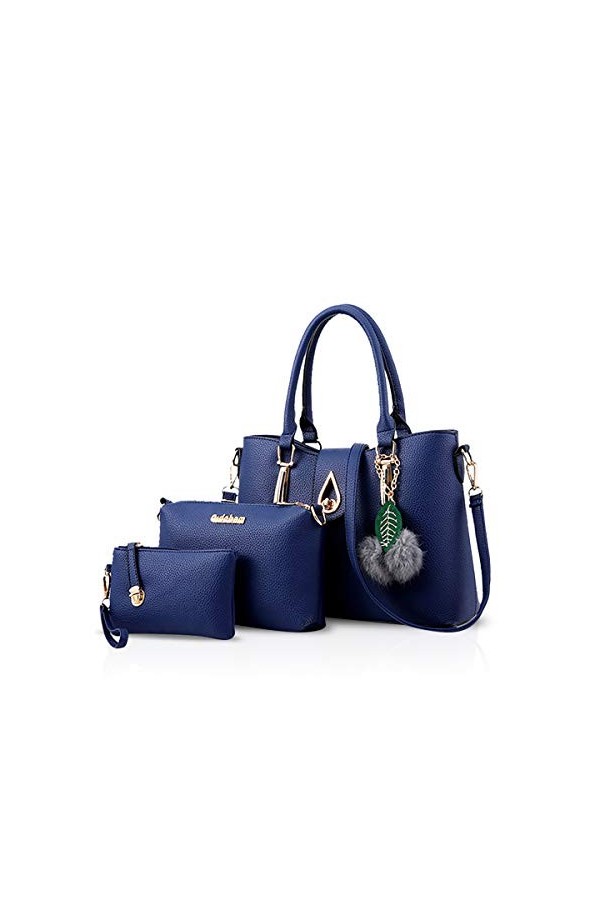 NICOLE&DORIS Sac Fourre Tout Sac a Main Femme Ensemble de 3 PCS Sac Cabas Grand en Cuir PU Shopping Bag Sacs Portés Main Mult