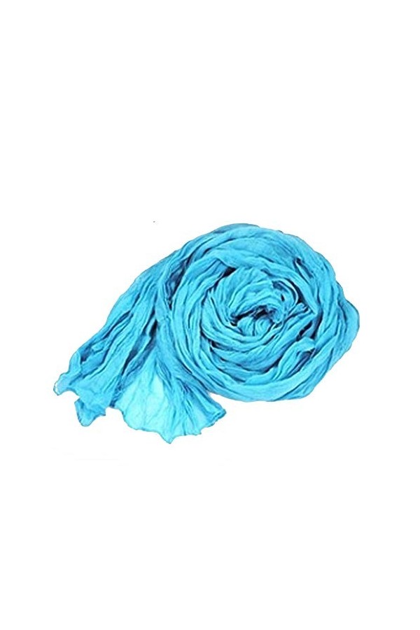 Lovelegis Foulard femme - couleur unie - pashmina femme - couleur bleu clair - 175 x 45 cm de large - coton acétate - idée ca