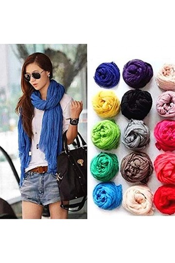 Lovelegis Foulard femme - couleur unie - pashmina femme - couleur rouge - 175 x 45 cm de large - coton acétate - Idée cadeau 